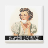 Coffee Helpt me Funny Retro 50s Gezegde Magneet (Voorkant)