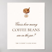 Coffee Hoeveel bonen Vrijgezellenfeest spel teken Poster (Voorkant)