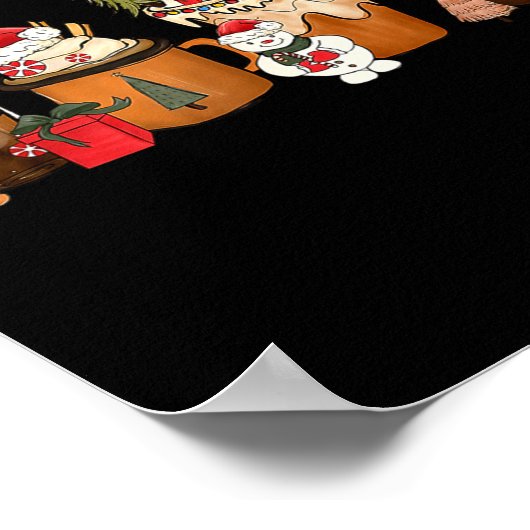 Coffee Hot Cocoa Merry Christmas Xmas Family Pajam Poster (Hoek)