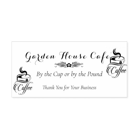 Coffee House Cups Bonen Cafe' Rubberstempel (Afrduk)
