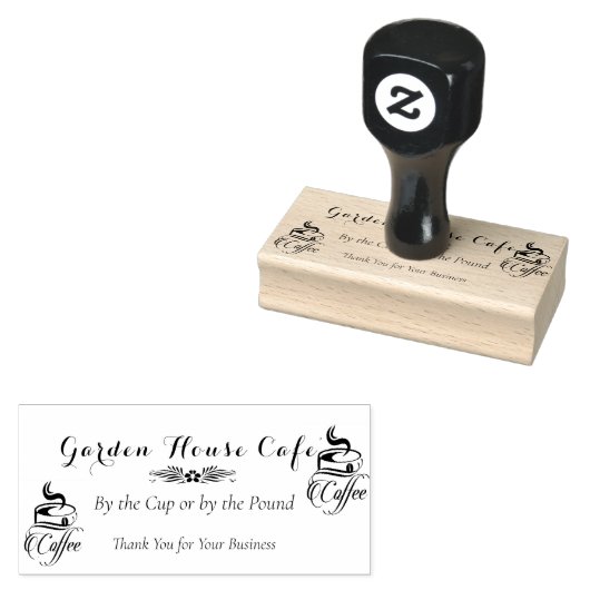 Coffee House Cups Bonen Cafe' Rubberstempel (Gestempeld)