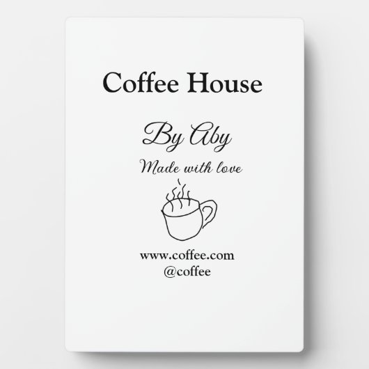 Coffee house made with love add text website socia fotoplaat (voorkant)