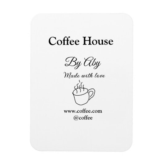 Coffee house made with love add text website socia magneet (Verticaal)