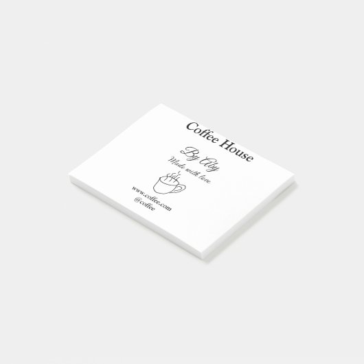 Coffee house made with love add text website socia post-it® notes (Schuin)