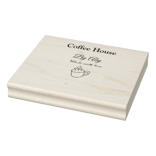 Coffee house made with love add text website socia rubberstempel (Stempel)