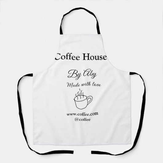 Coffee house made with love add text website socia schort (Voorkant)