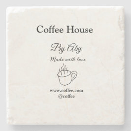 Coffee house made with love add text website socia stenen onderzetter
