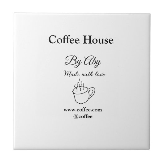 Coffee house made with love add text website socia tegeltje (Voorkant)