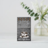 Coffee House Punch-kaarten Rustic Wood-Sjabloon Klantenkaartje (Staand voorkant)