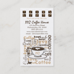 Coffee House Punch Loyalty-kaarten Klantenkaartje