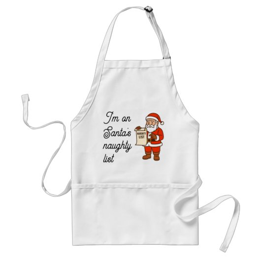 Coffee House Sleuths Schort: Santa's Stoute Lijst Standaard Schort (Voorkant)