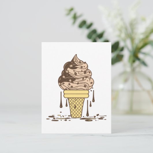 Coffee Ice Cream Briefkaart (Staand voorkant)