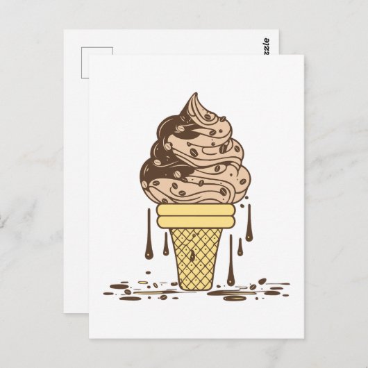 Coffee Ice Cream Briefkaart (Voorkant / Achterkant)