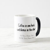 Coffee in one hand, confidence in the other magische mok (Voorkant rechts)