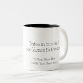 Coffee in one hand, confidence in the other tweekleurige koffiemok (Voorkant rechts)