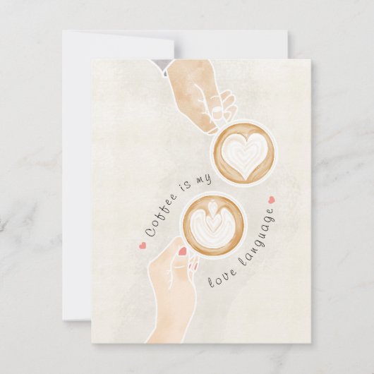 Coffee Invitation Waterclour Poster Card RSVP Kaartje (Voorkant)
