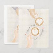 Coffee Invitation Waterclour Poster Card RSVP Kaartje (Voorkant / Achterkant)