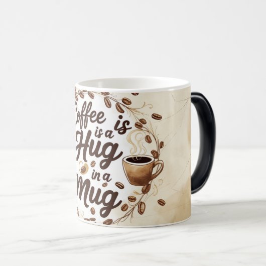 Coffee is a hug in a mug magische mok (Voorkant rechts)