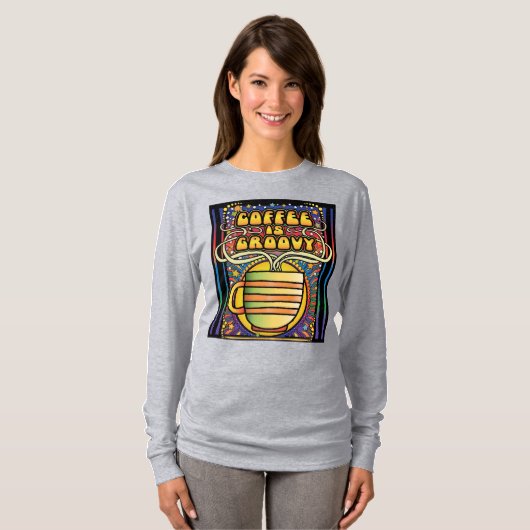 Coffee is Groovy T-shirt (Voorkant volledig)