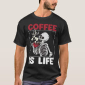 Coffee Is Love Scary Pirates Skull Women Pirates T-shirt (Voorkant)