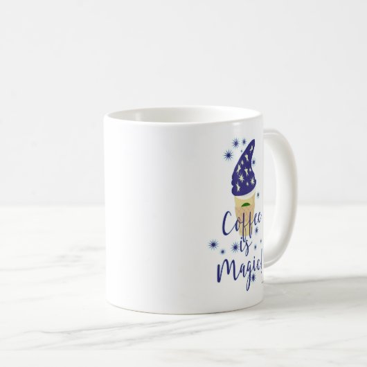 Coffee Is Magic Mocha Wizard Cartoon Slogan Mug Koffiemok (Voorkant rechts)