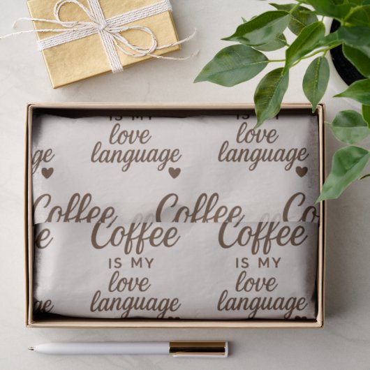 "Coffee Is My Love Language" Achtergrond van haver Tissuepapier (Geschenk)