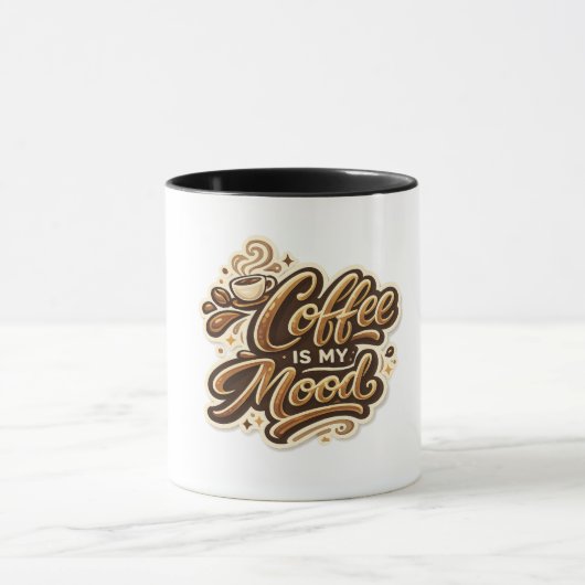 Coffee Is My Mood Mug | Funny Coffee Lover Ceramic Mok (Midden)