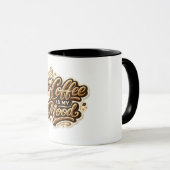 Coffee Is My Mood Mug | Funny Coffee Lover Ceramic Mok (Voorkant rechts)