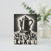 Coffee Is My Religion – Worship Coffee Briefkaart (Staand voorkant)