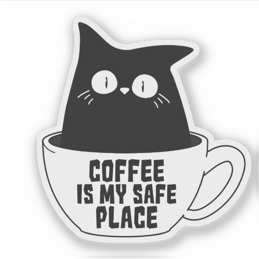 Coffee Is My Safe Place Sticker (Voorkant)
