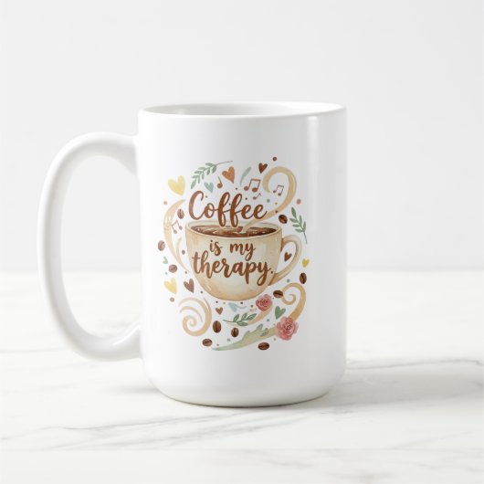 Coffee Is My Therapy Mug Funny Coffee Cup Koffiemok (Links)