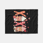 Coffee Is My Valentine Funny Teacher Coffee Lover  Fleece Deken (Voorkant (Horizontaal))