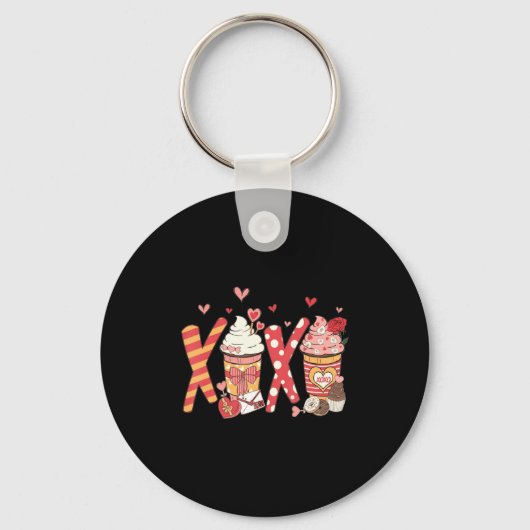 Coffee Is My Valentine Funny Teacher Coffee Lover Sleutelhanger (Voorkant)