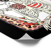 Coffee Is My Valentine Skeleton Messy Leopard Bun  Poster (Hoek)