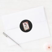 Coffee Is My Valentine Skeleton Messy Leopard Bun  Ronde Sticker (Envelop)