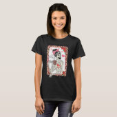 Coffee Is My Valentine Skeleton Messy Leopard Bun  T-shirt (Voorkant volledig)