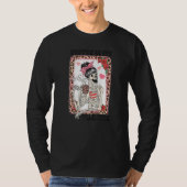 Coffee is My Valentine Skeleton Messy Leopard Bun T-shirt (Voorkant)