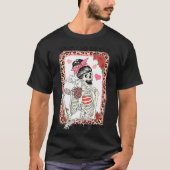Coffee Is My Valentine Skeleton Messy Leopard Bun  T-shirt (Voorkant)