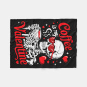 Coffee Is My Valentine Skeleton Valentine Funny Co Fleece Deken (Voorkant (Horizontaal))