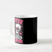 Coffee Is My Valentine Skeleton Valentine Funny Co Koffiemok (Voorkant links)
