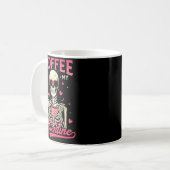 Coffee Is My Valentine Skeleton Valentine Funny Co Koffiemok (Voorkant links)