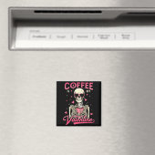 Coffee Is My Valentine Skeleton Valentine Funny Co Magneet (Insitu (Vaatwasser))