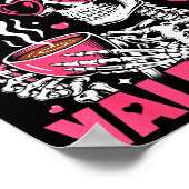 Coffee Is My Valentine Skeleton Valentine Funny Co Poster (Hoek)