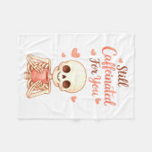 Coffee Is My Valentine Skeleton Valentines Day Cof Fleece Deken (Voorkant (Horizontaal))