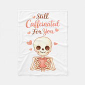 Coffee Is My Valentine Skeleton Valentines Day Cof Fleece Deken (Voorkant)