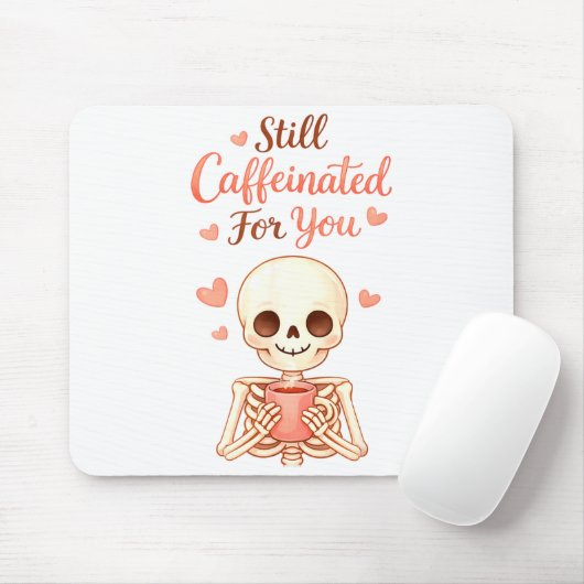 Coffee Is My Valentine Skeleton Valentines Day Cof Muismat (Met muis)