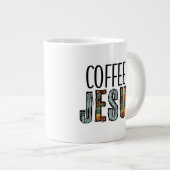 Coffee & Jesus Christelijk Faith Graphic Grote Koffiekop (Voorkant rechts)