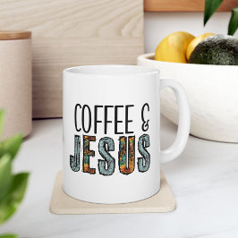 Coffee & Jesus Christelijk Faith Graphic Grote Koffiekop