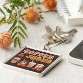 Coffee & Jesus Christelijke geïnspireerde vierkant Sleutelhanger (Zijkant)