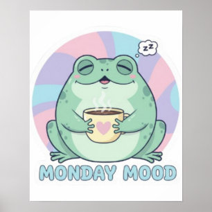 Coffee Kikker Poster Schattige Kikker die Koffie D